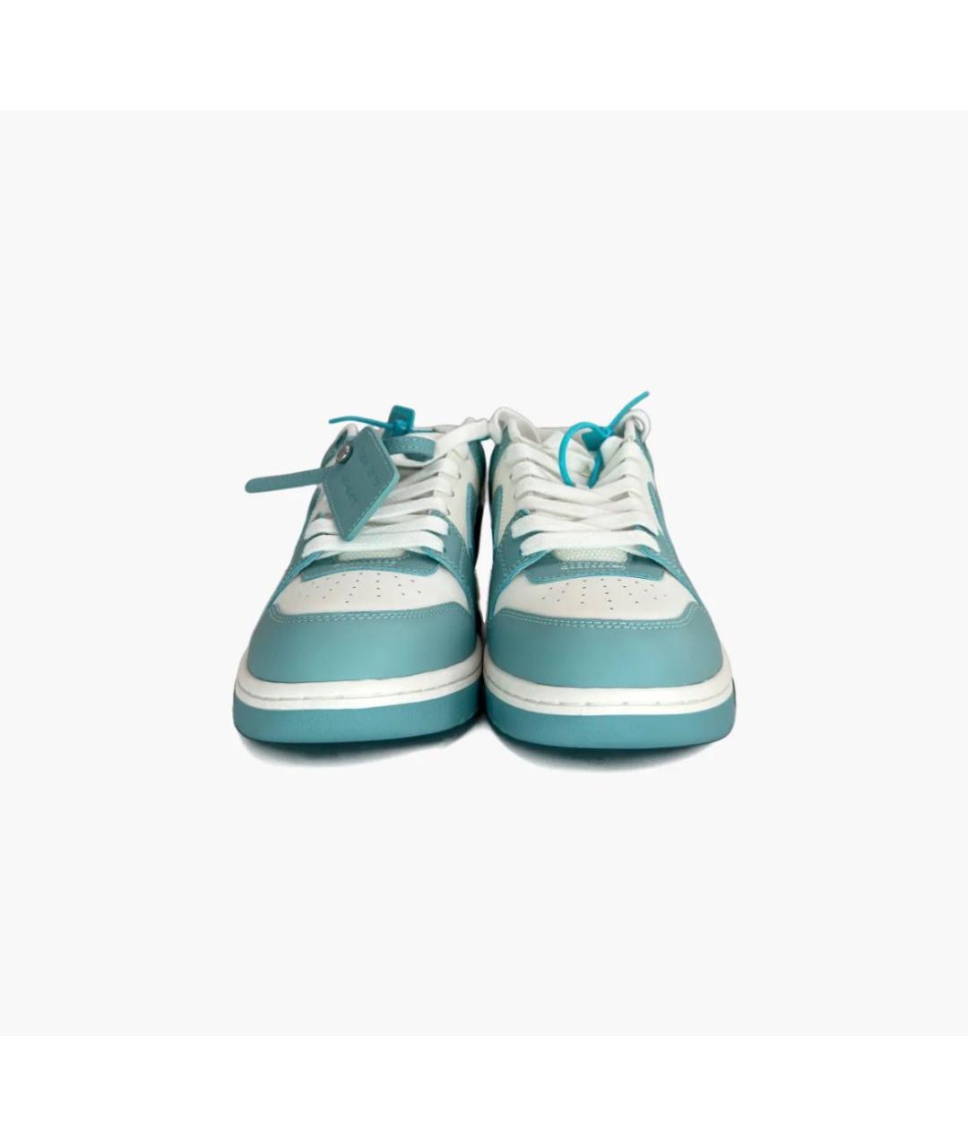 OFF-WHITE Голубые кожаные кроссовки, фото 4