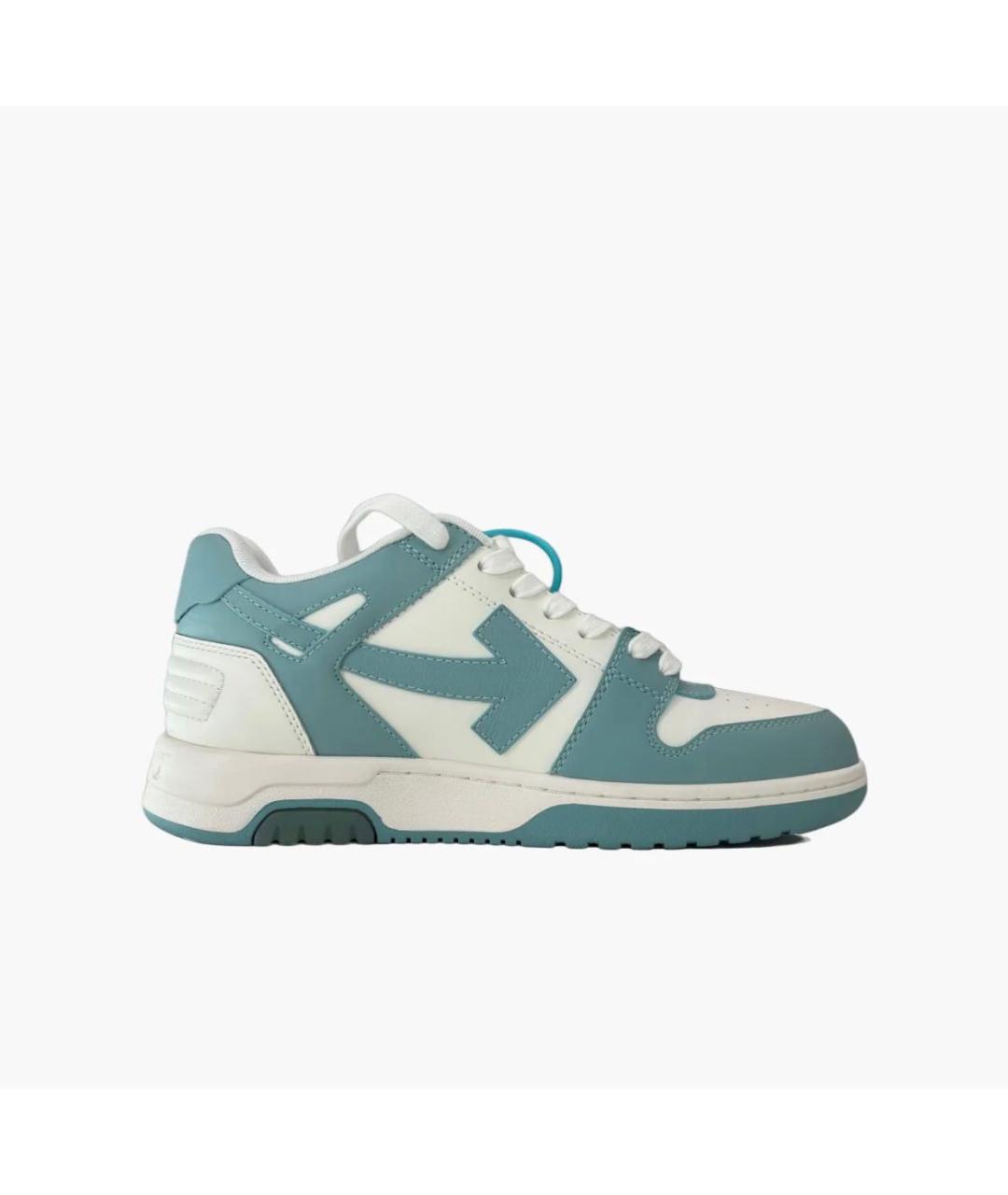 OFF-WHITE Голубые кожаные кроссовки, фото 3