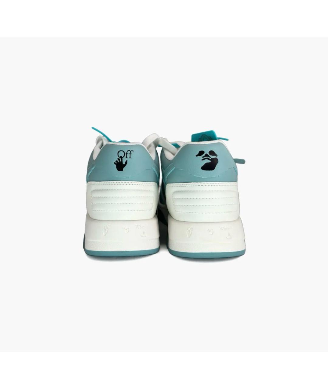 OFF-WHITE Голубые кожаные кроссовки, фото 5