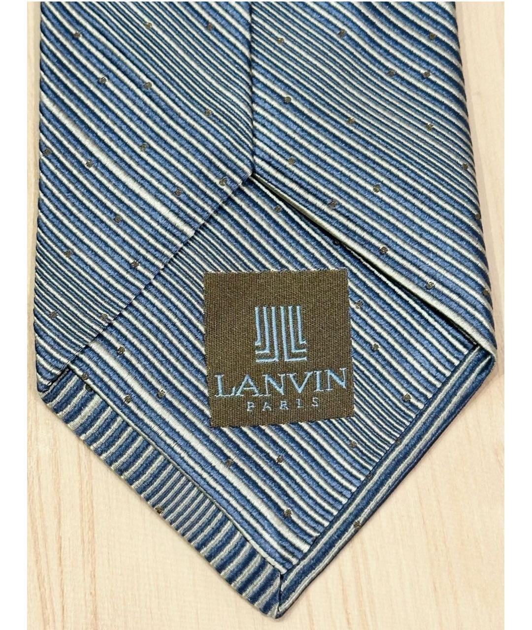 LANVIN Голубой шелковый галстук, фото 8