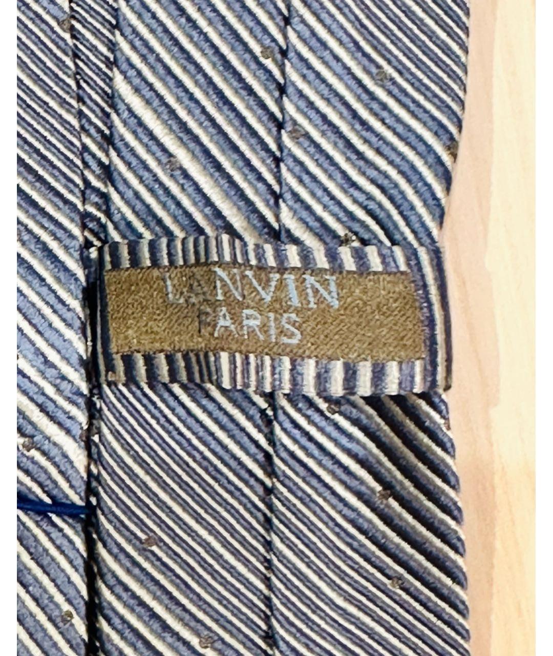 LANVIN Голубой шелковый галстук, фото 3