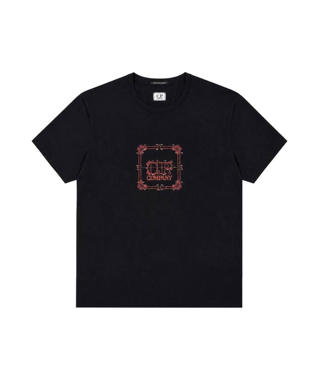 CP COMPANY Черная хлопковая футболка, фото 1