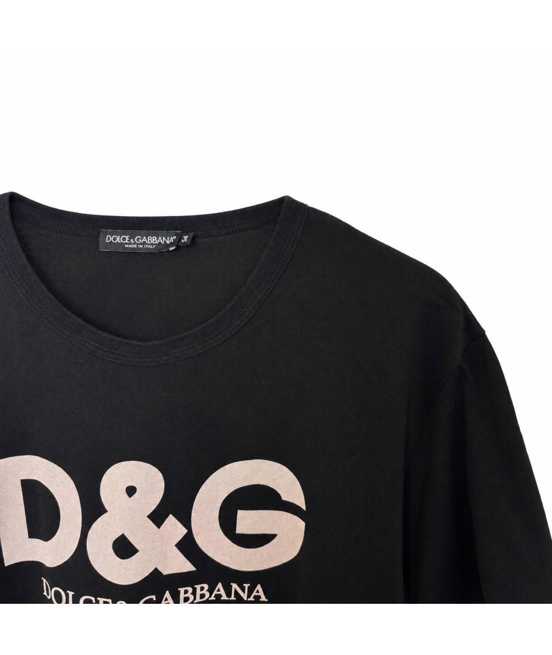 DOLCE&GABBANA Черная хлопковая футболка, фото 2