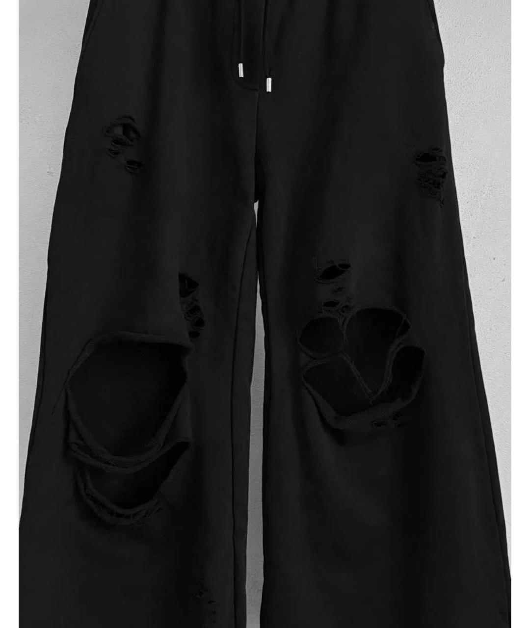 ALEXANDER WANG Черные хлопковые брюки широкие, фото 5