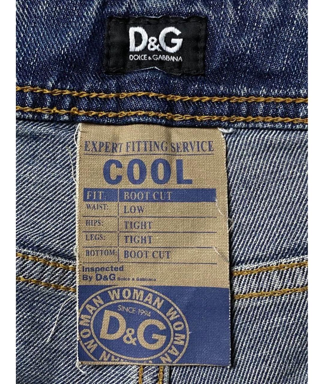 DOLCE&GABBANA Синие хлопковые джинсы клеш, фото 3