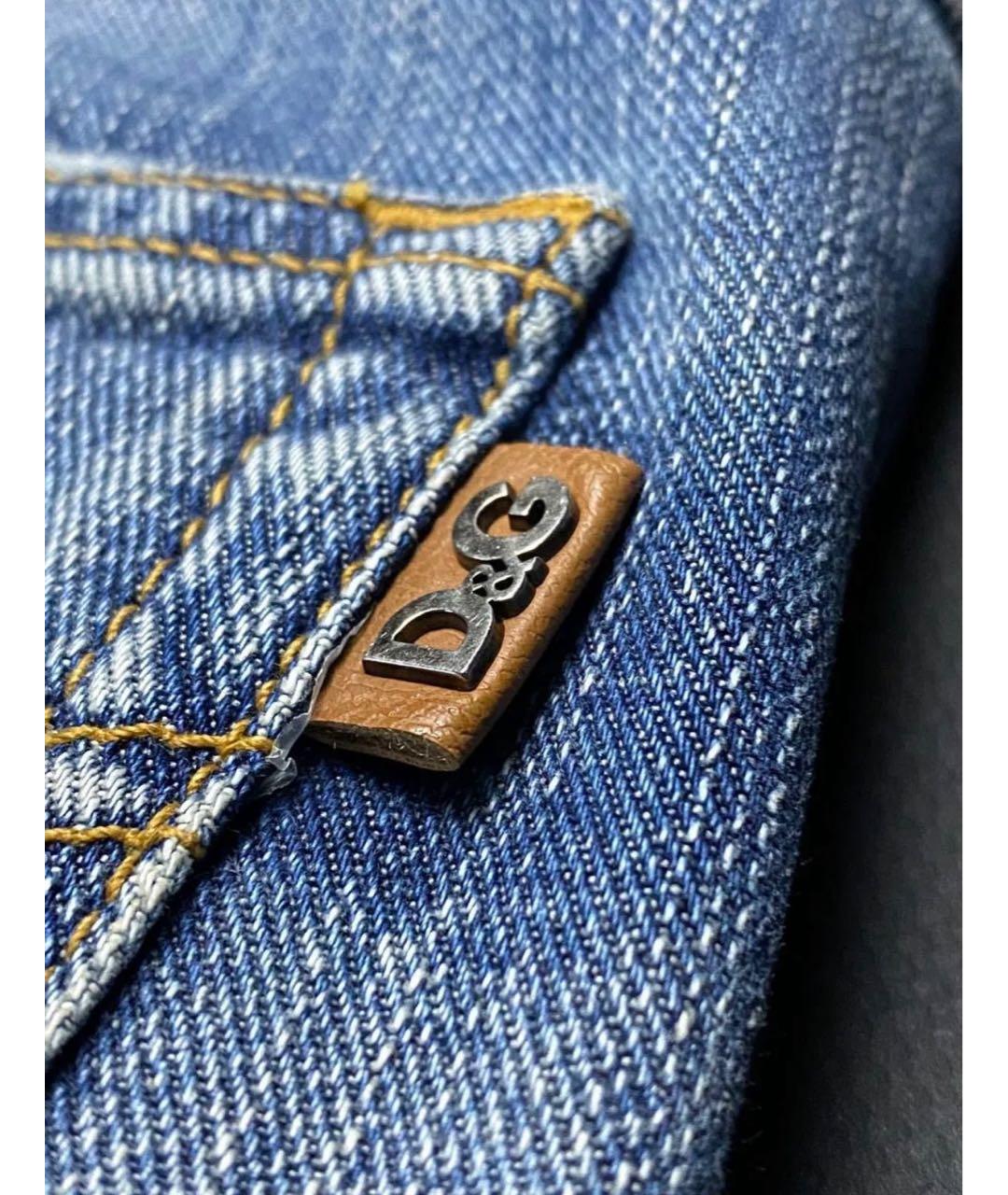 DOLCE&GABBANA Синие хлопковые джинсы клеш, фото 5