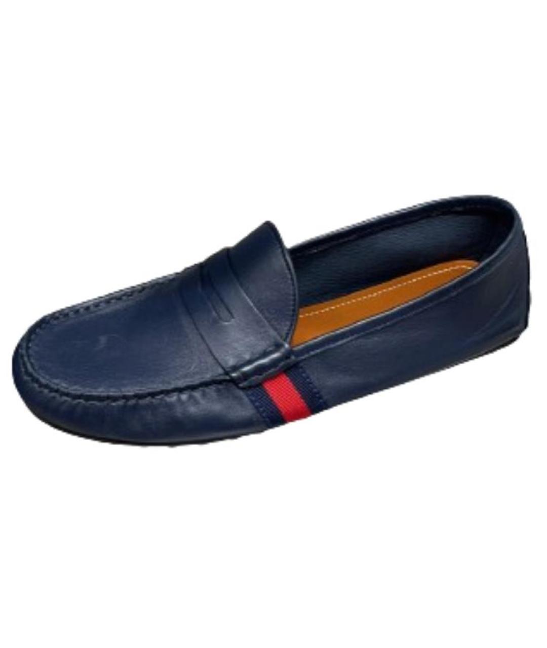 GUCCI Синие кожаные мокасины, фото 5