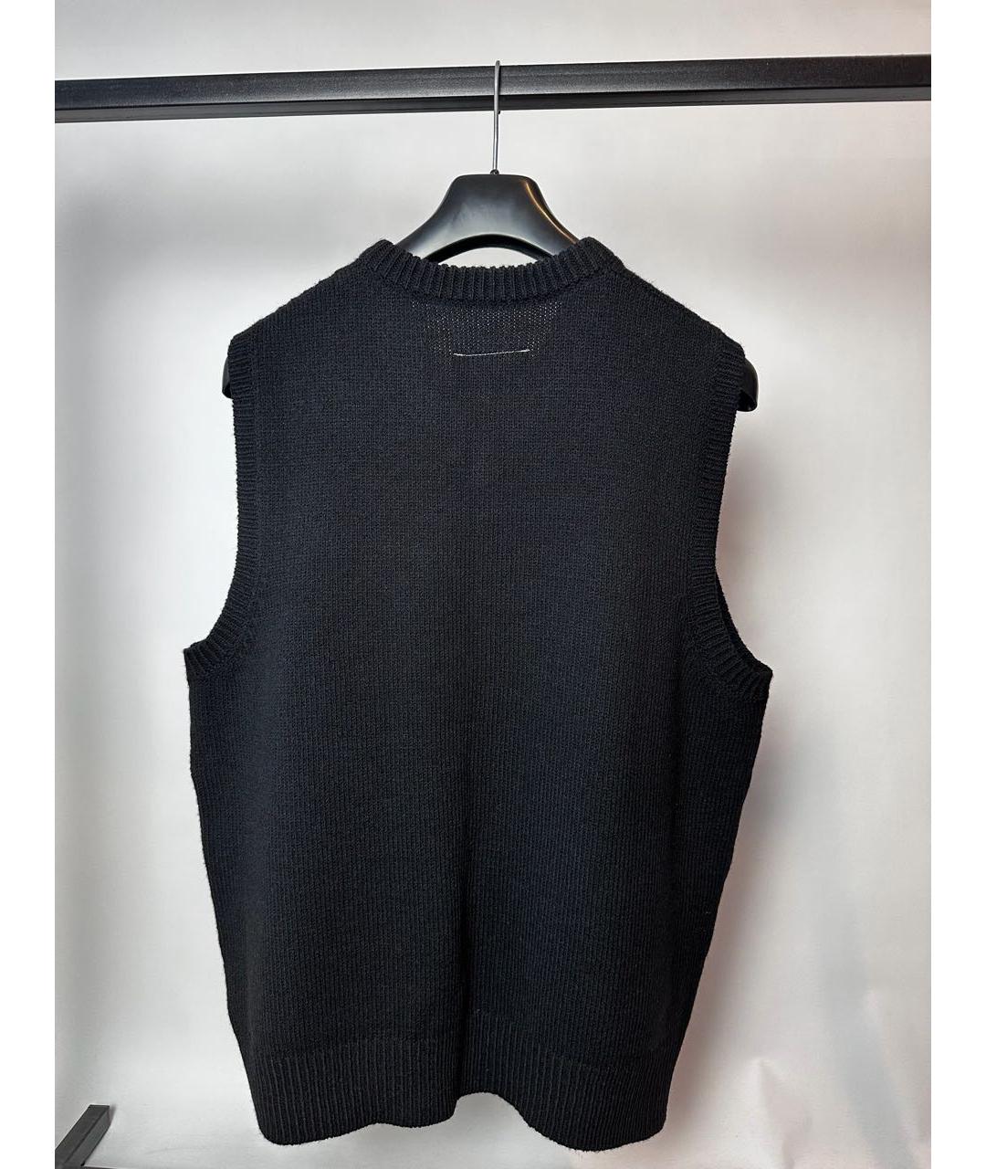 MM6 MAISON MARGIELA Черная шерстяная жилетка, фото 7