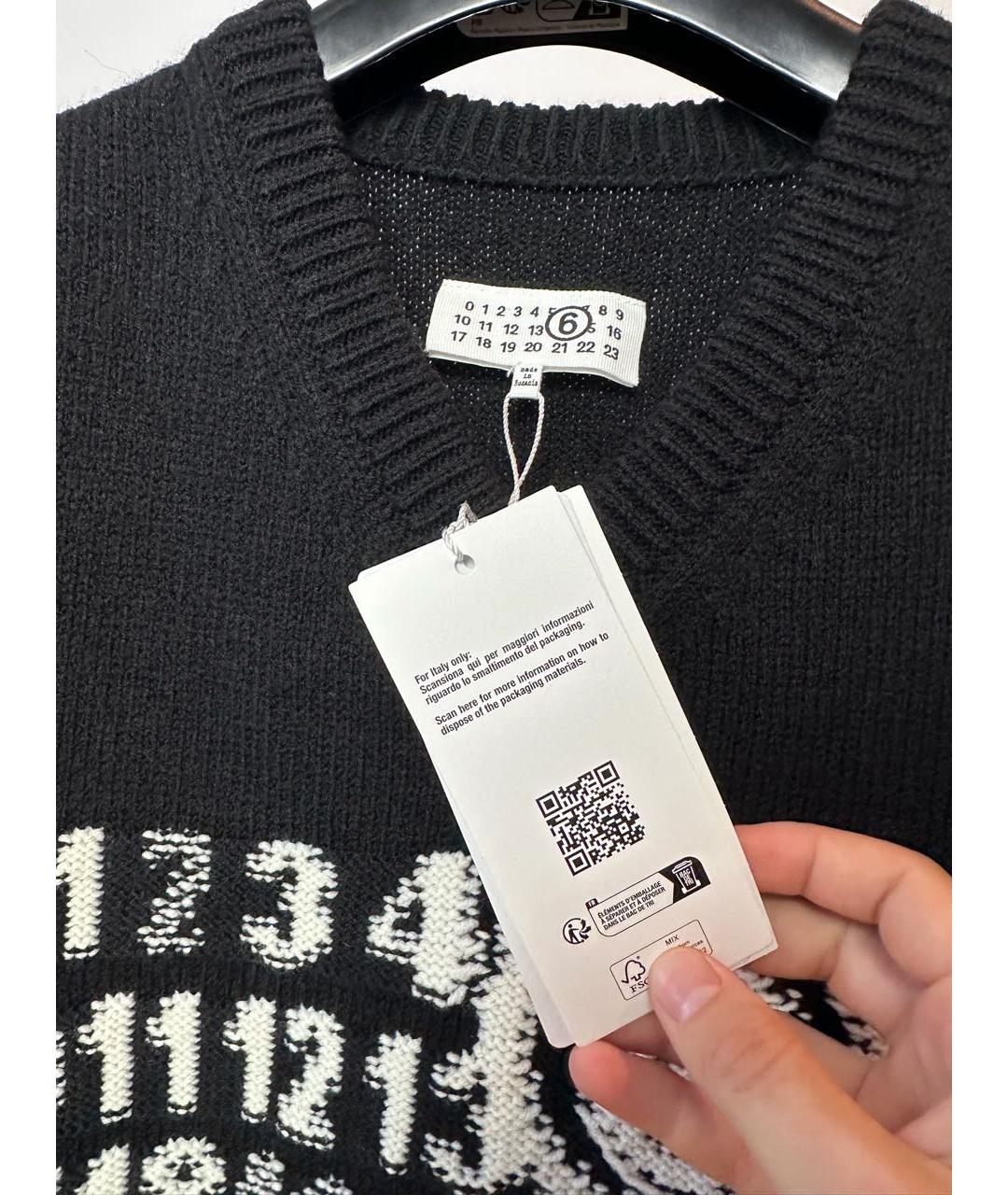 MM6 MAISON MARGIELA Черная шерстяная жилетка, фото 4