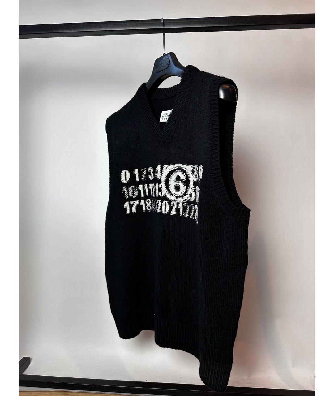 MM6 MAISON MARGIELA Черная шерстяная жилетка, фото 6