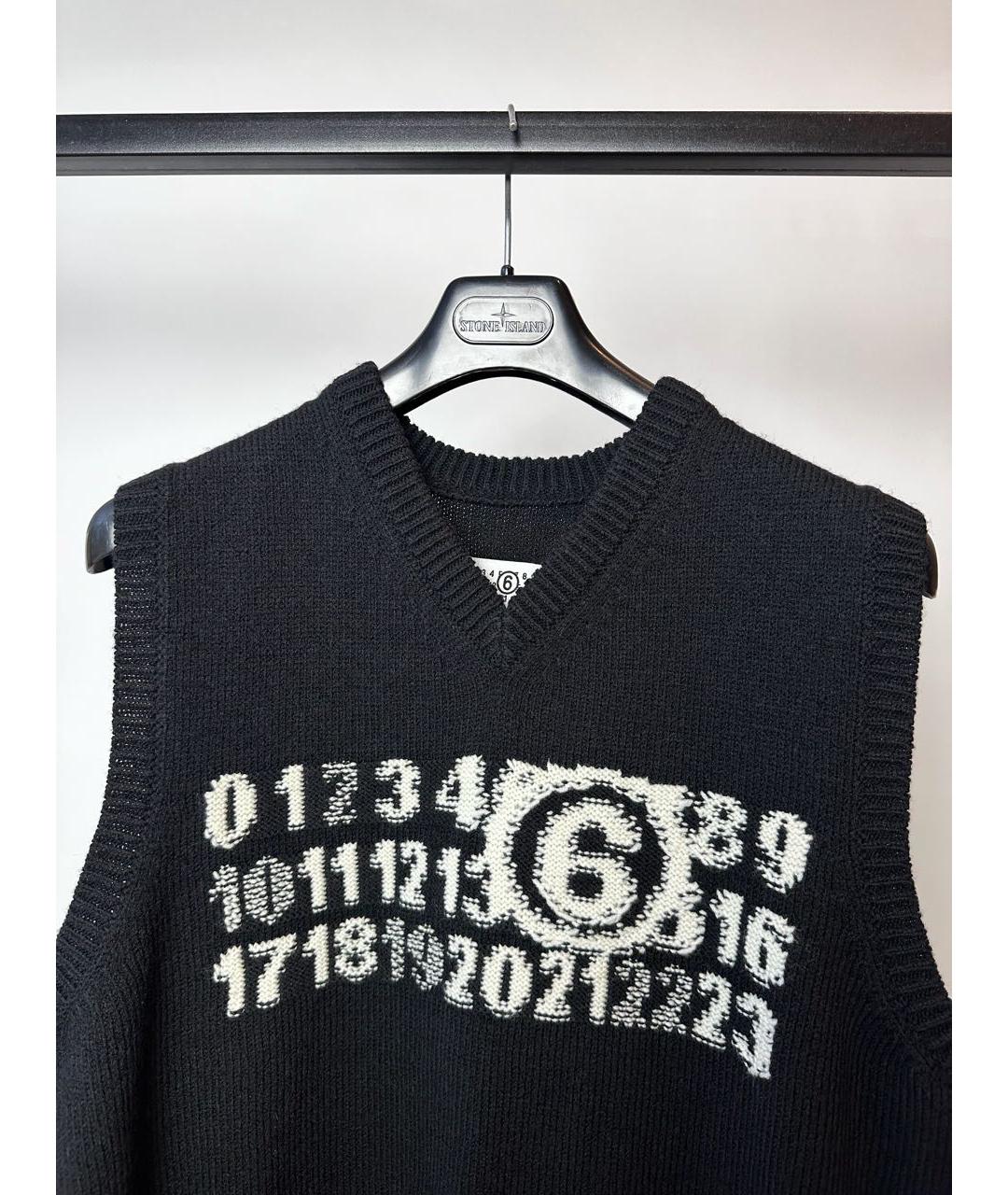 MM6 MAISON MARGIELA Черная шерстяная жилетка, фото 2