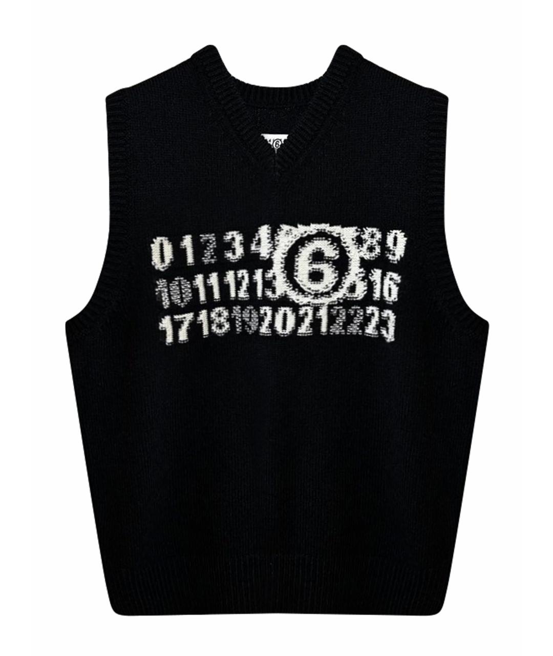 MM6 MAISON MARGIELA Черная шерстяная жилетка, фото 1