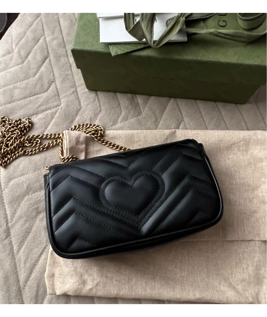 GUCCI Черная кожаная сумка через плечо, фото 3