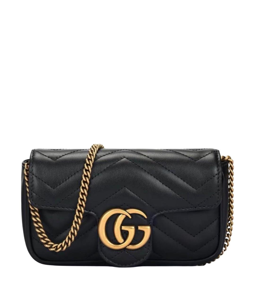 GUCCI Черная кожаная сумка через плечо, фото 1