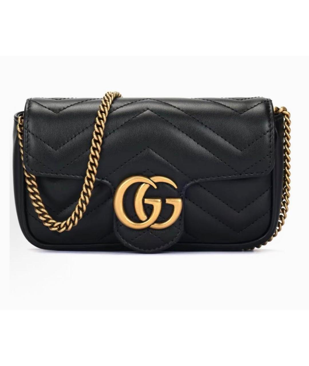 GUCCI Черная кожаная сумка через плечо, фото 8