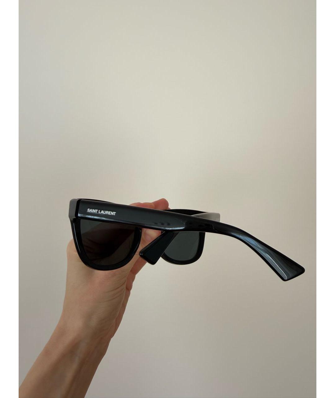 SAINT LAURENT Черные пластиковые солнцезащитные очки, фото 3