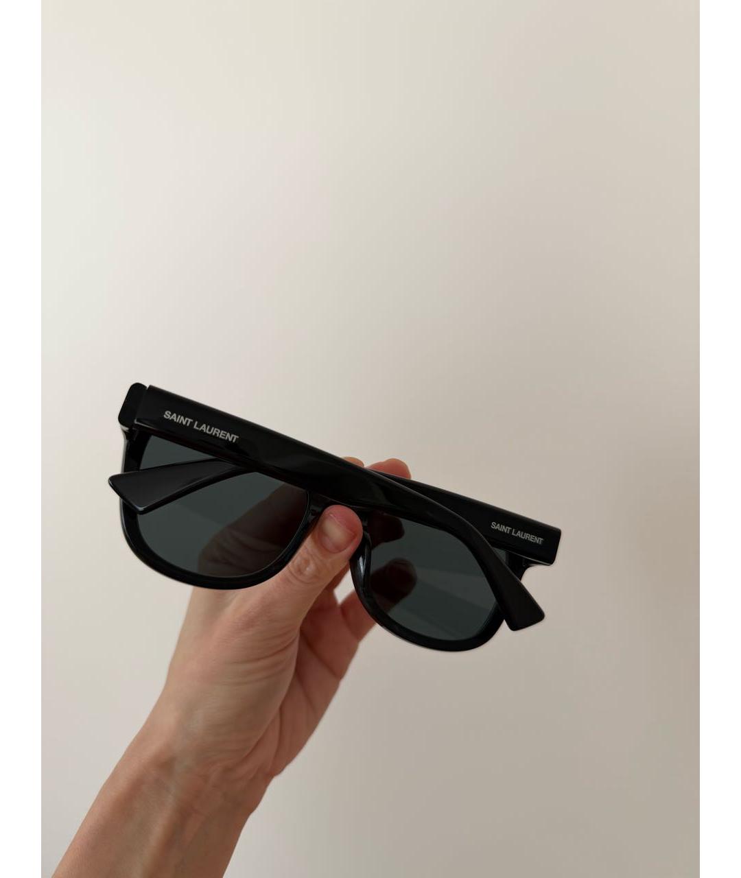SAINT LAURENT Черные пластиковые солнцезащитные очки, фото 4