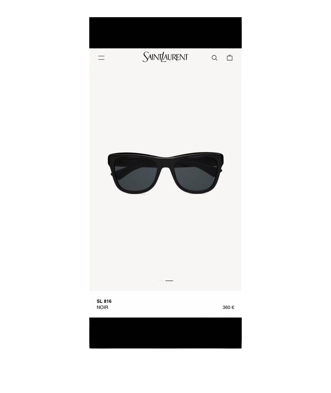 SAINT LAURENT Черные пластиковые солнцезащитные очки, фото 5