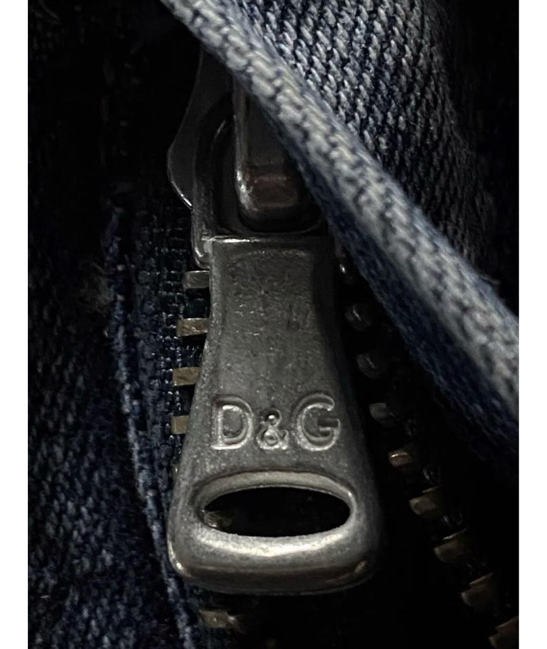 DOLCE&GABBANA Голубые хлопковые прямые джинсы, фото 3