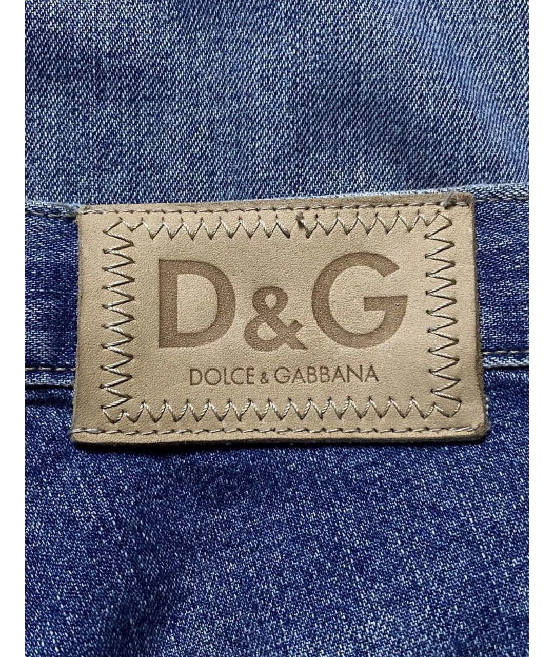 DOLCE&GABBANA Голубые хлопковые прямые джинсы, фото 2