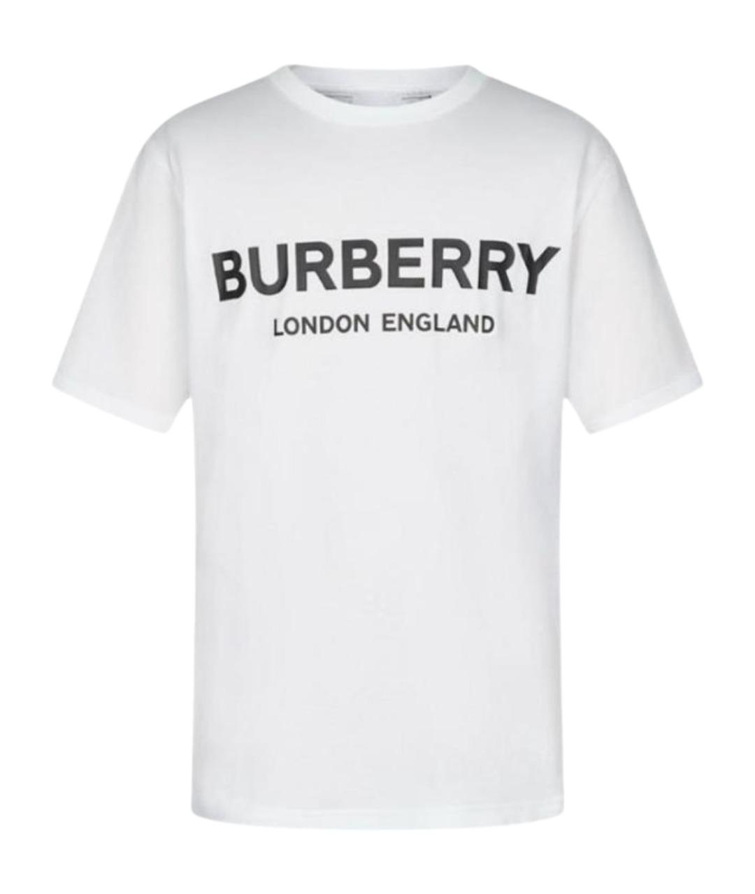 BURBERRY Белая хлопковая футболка, фото 1