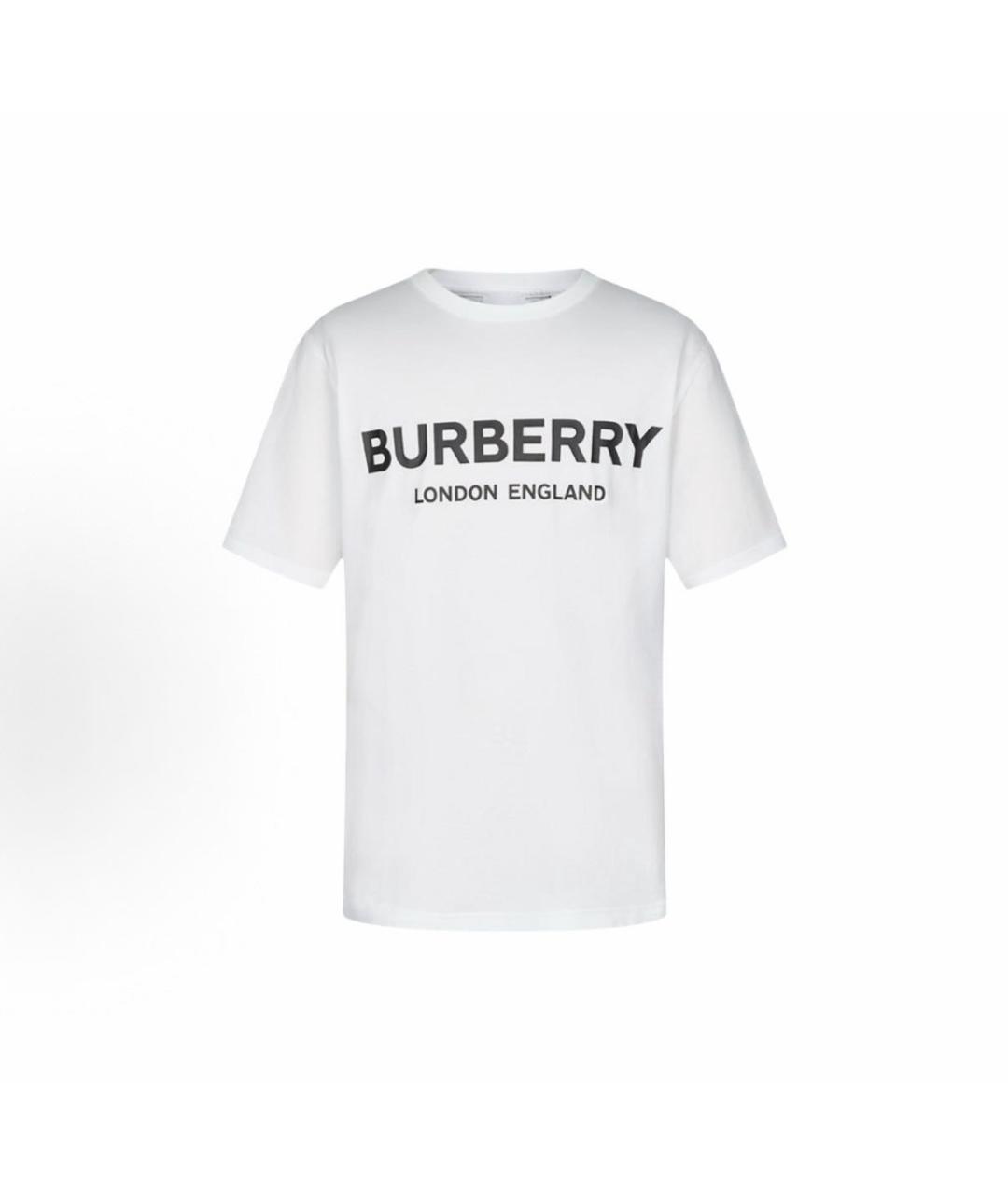 BURBERRY Белая хлопковая футболка, фото 5