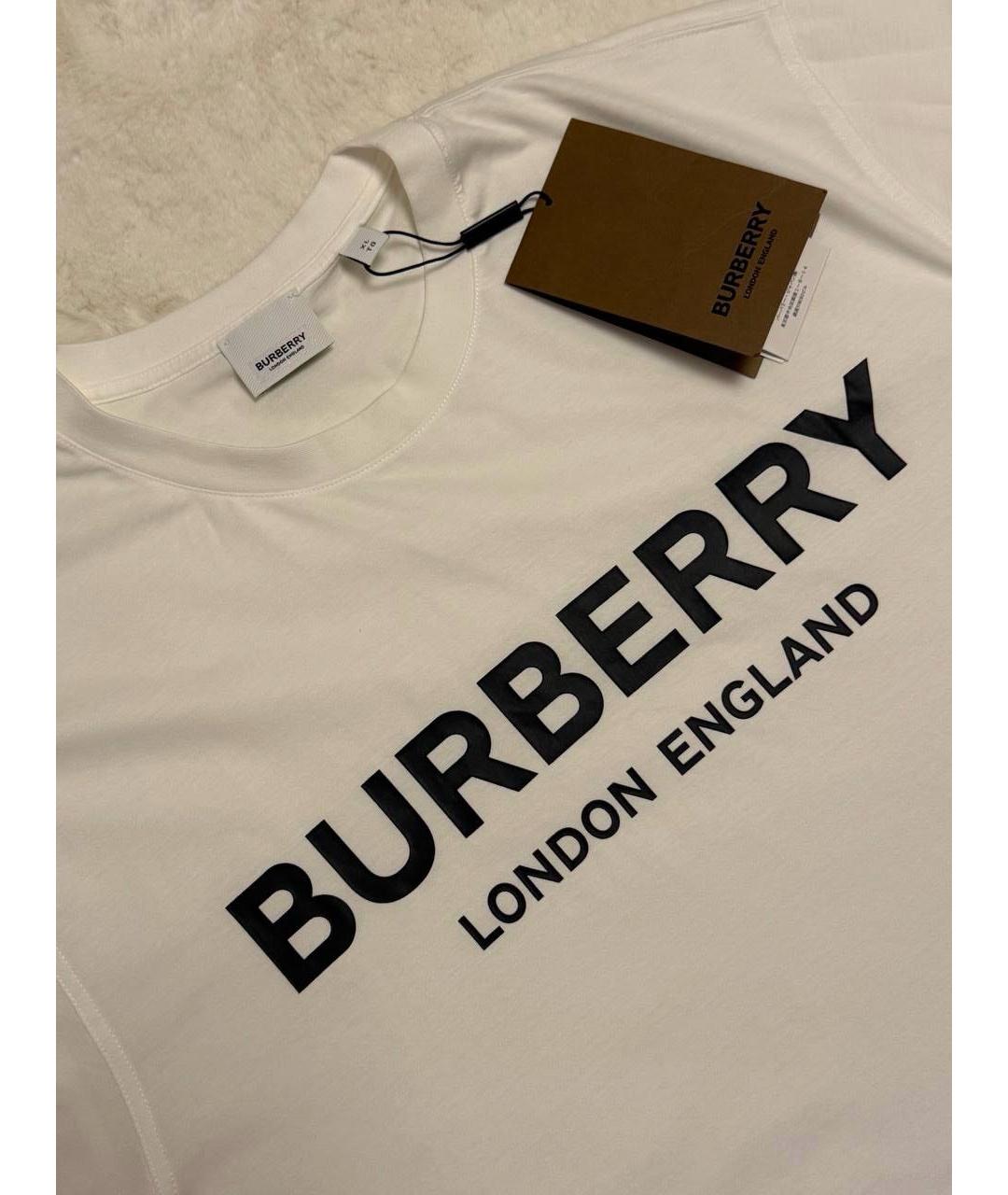 BURBERRY Белая хлопковая футболка, фото 3