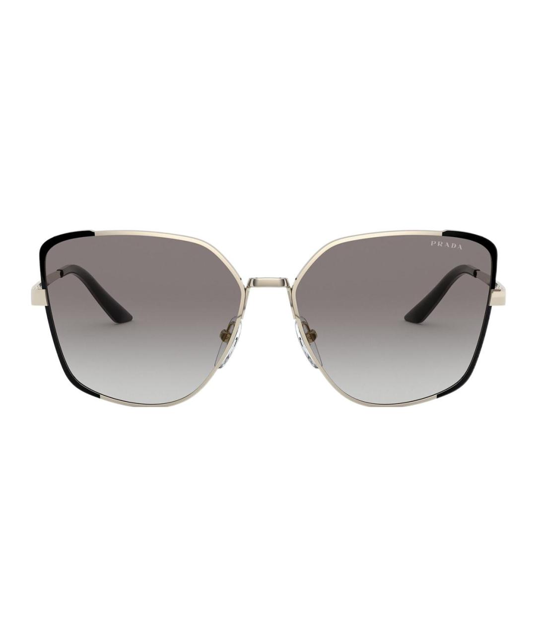 PRADA Золотые металлические солнцезащитные очки, фото 1