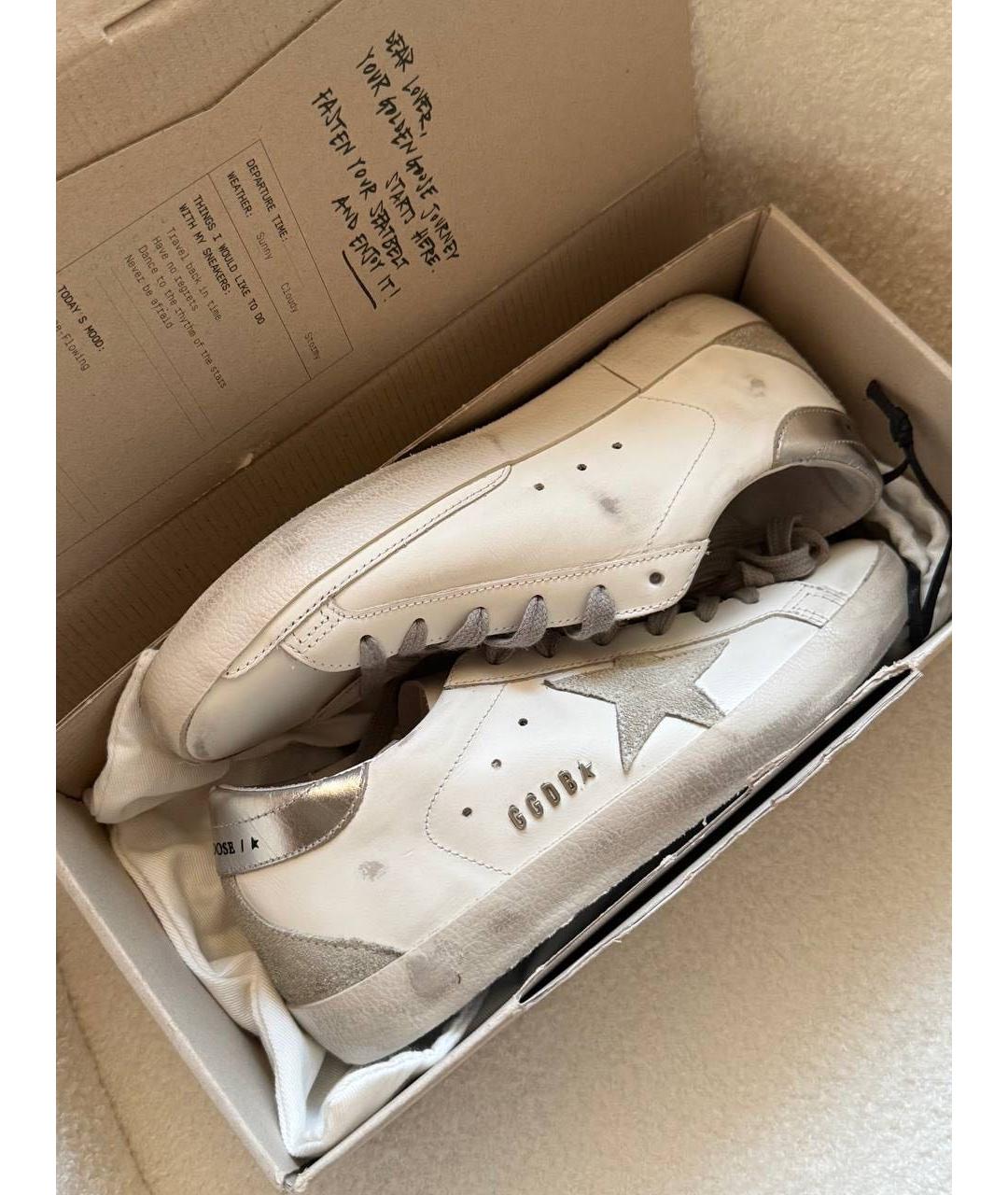 GOLDEN GOOSE Белые кожаные кеды, фото 2