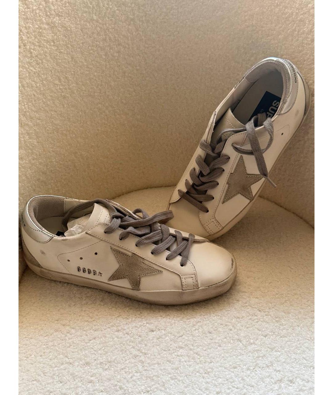 GOLDEN GOOSE Белые кожаные кеды, фото 4