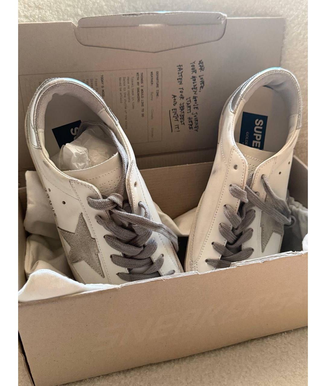 GOLDEN GOOSE Белые кожаные кеды, фото 3