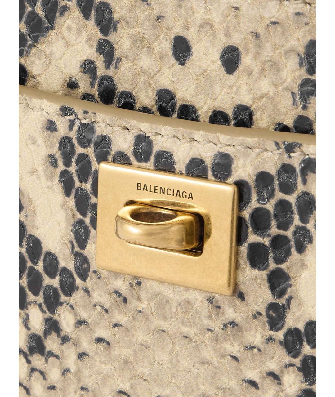 BALENCIAGA Бежевая кожаная сумка через плечо, фото 3
