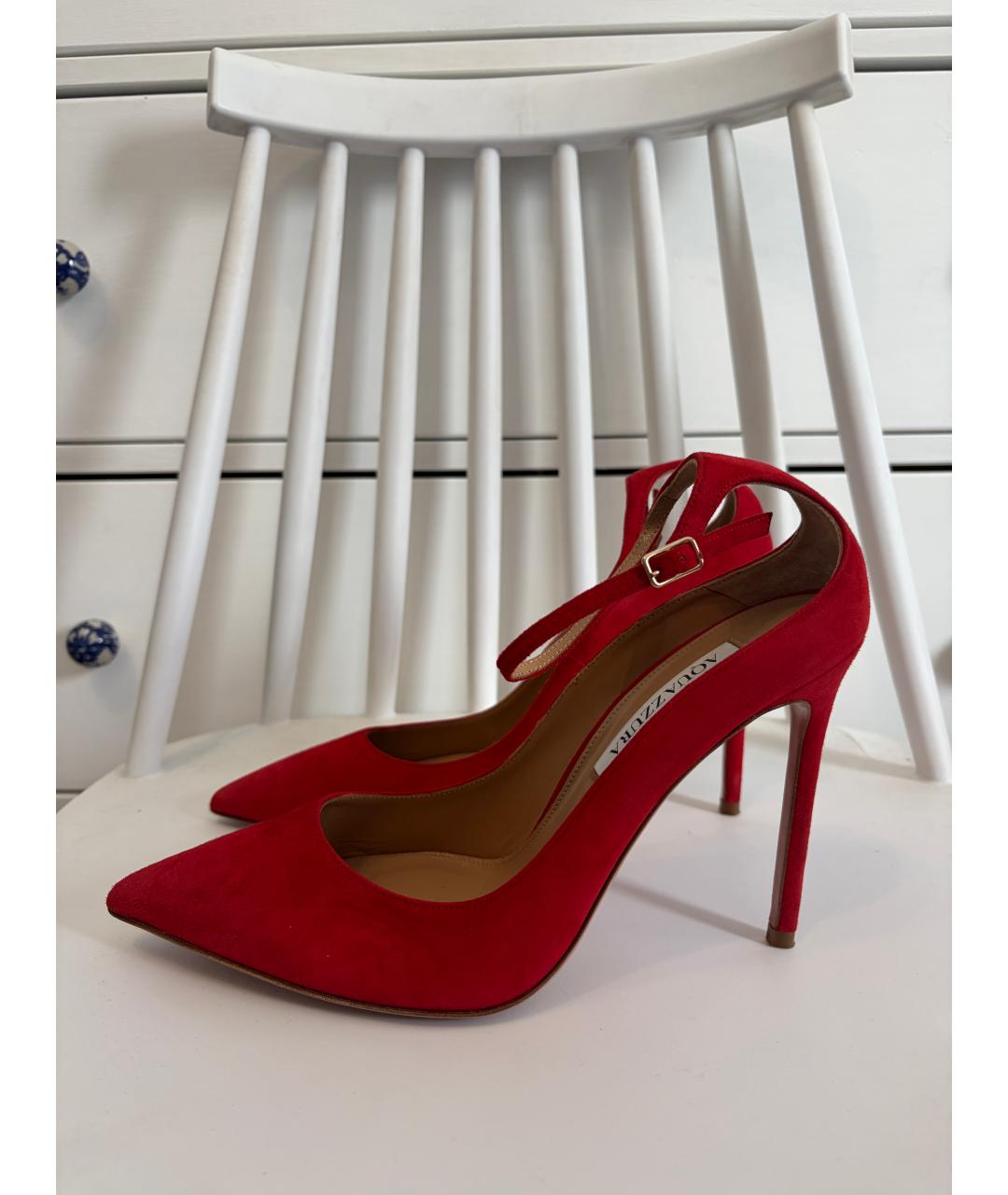 AQUAZZURA Красные замшевые туфли, фото 5