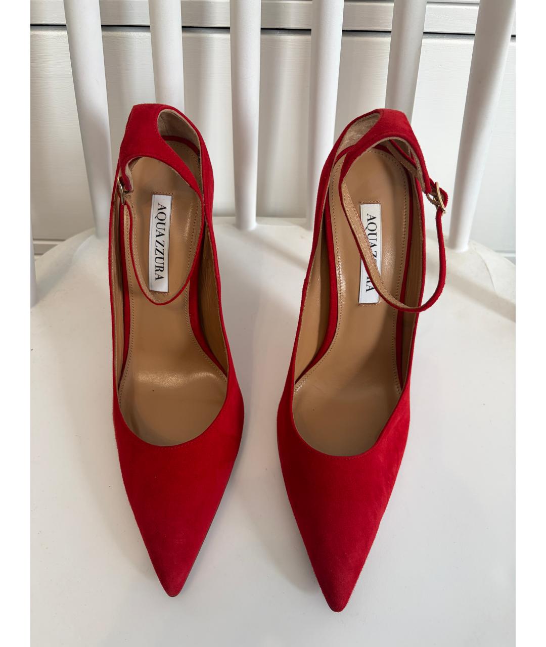 AQUAZZURA Красные замшевые туфли, фото 4