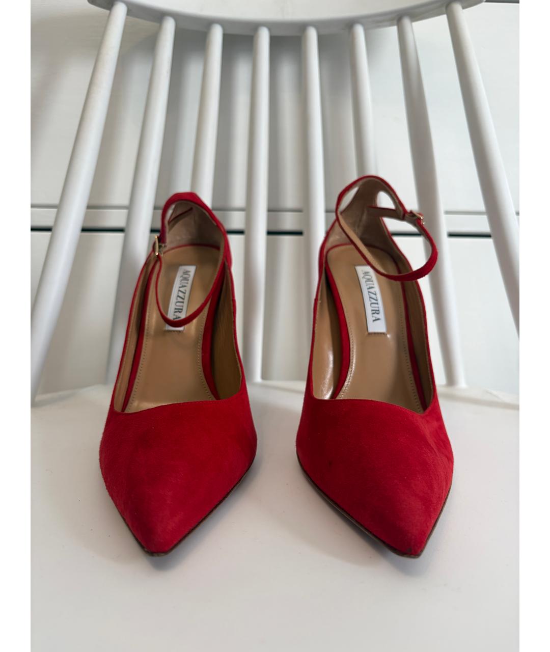 AQUAZZURA Красные замшевые туфли, фото 3