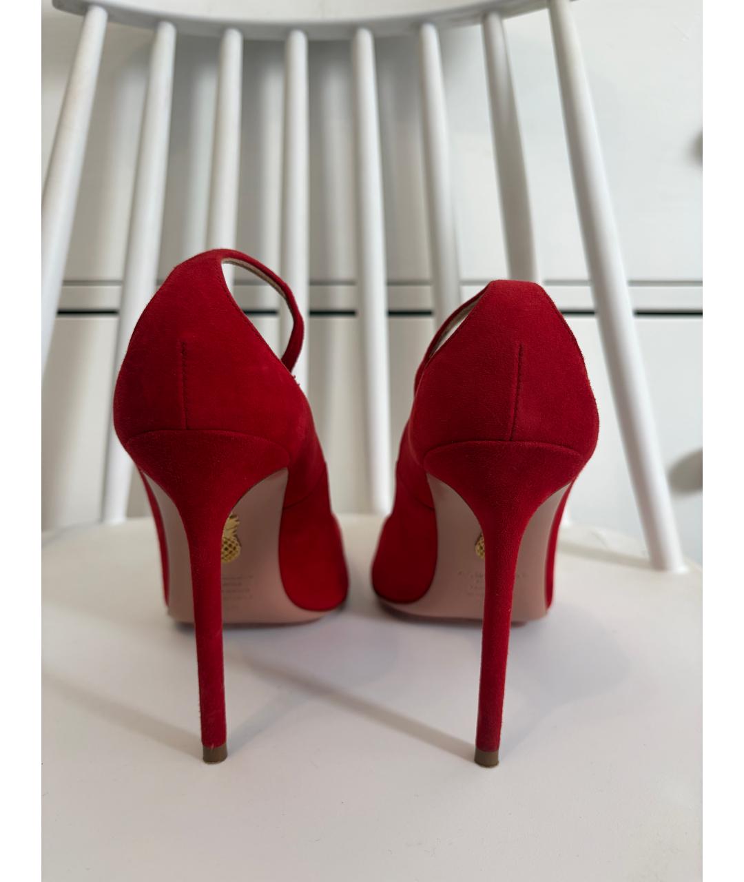 AQUAZZURA Красные замшевые туфли, фото 6