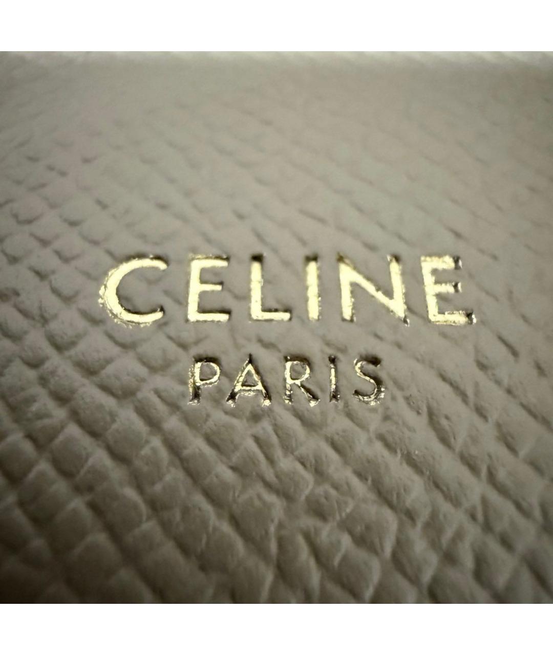 CELINE Бежевая кожаная сумка через плечо, фото 7