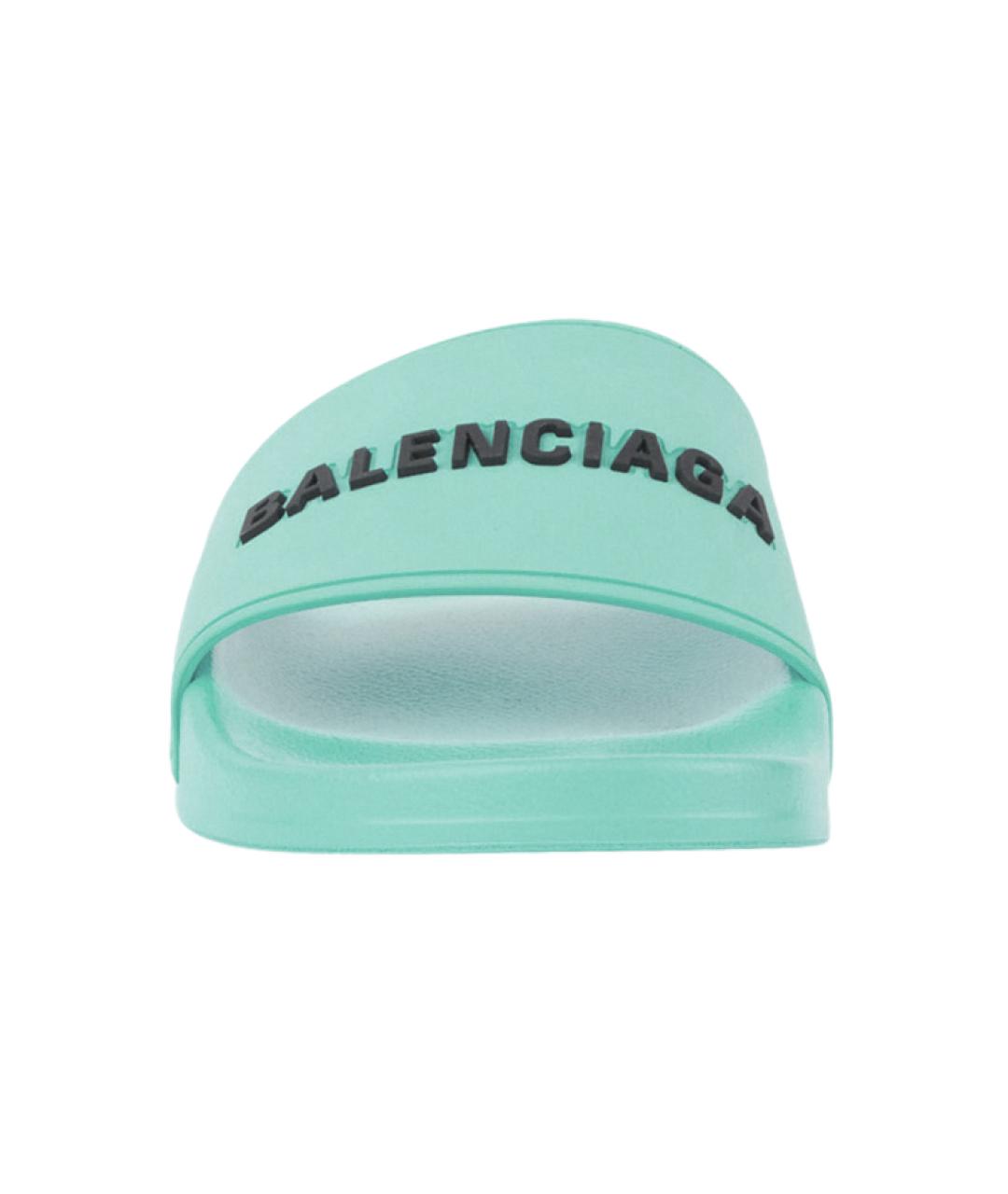 BALENCIAGA Бирюзовые шлепанцы, фото 4