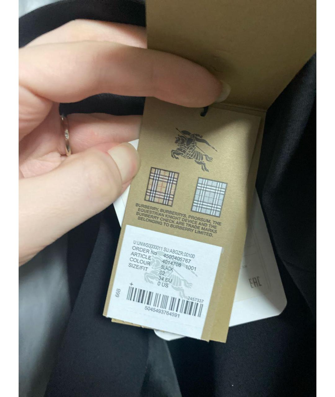 BURBERRY Черная шерстяная юбка миди, фото 5