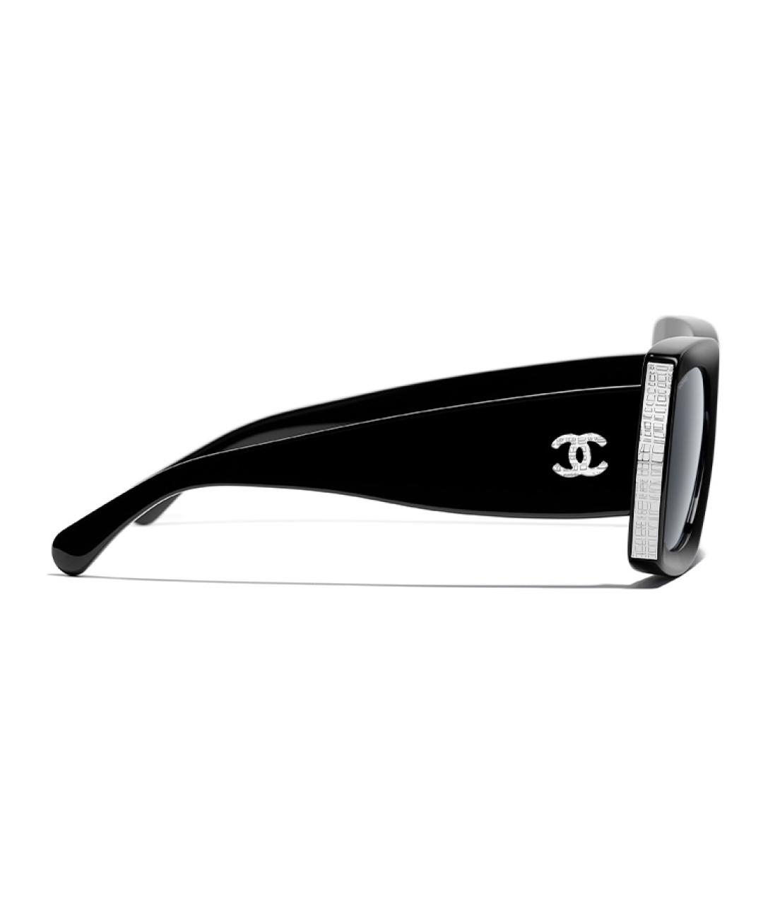 CHANEL Черные пластиковые солнцезащитные очки, фото 3