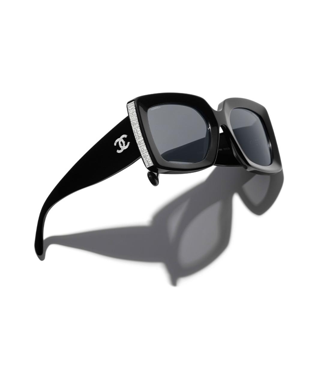 CHANEL Черные пластиковые солнцезащитные очки, фото 4
