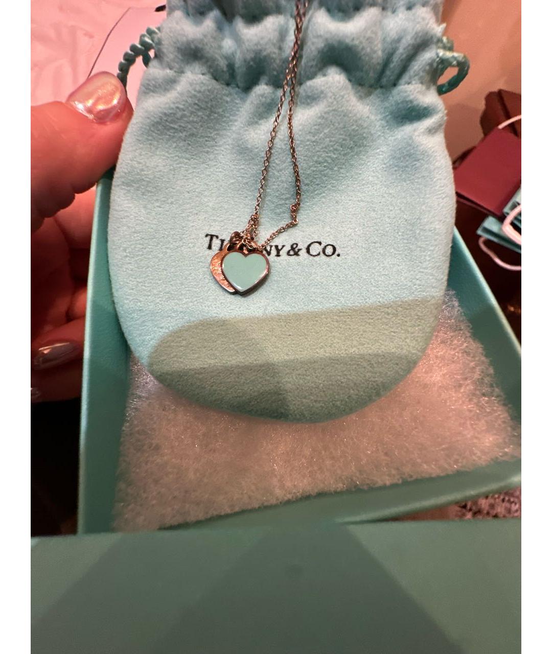 TIFFANY&CO Бирюзовое серебряное колье, фото 5