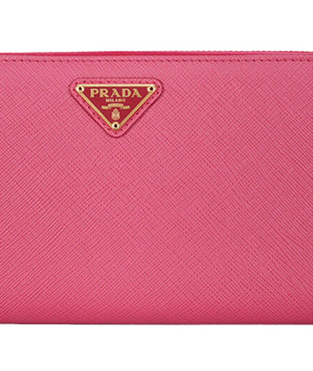 PRADA Розовый кожаный кошелек, фото 5