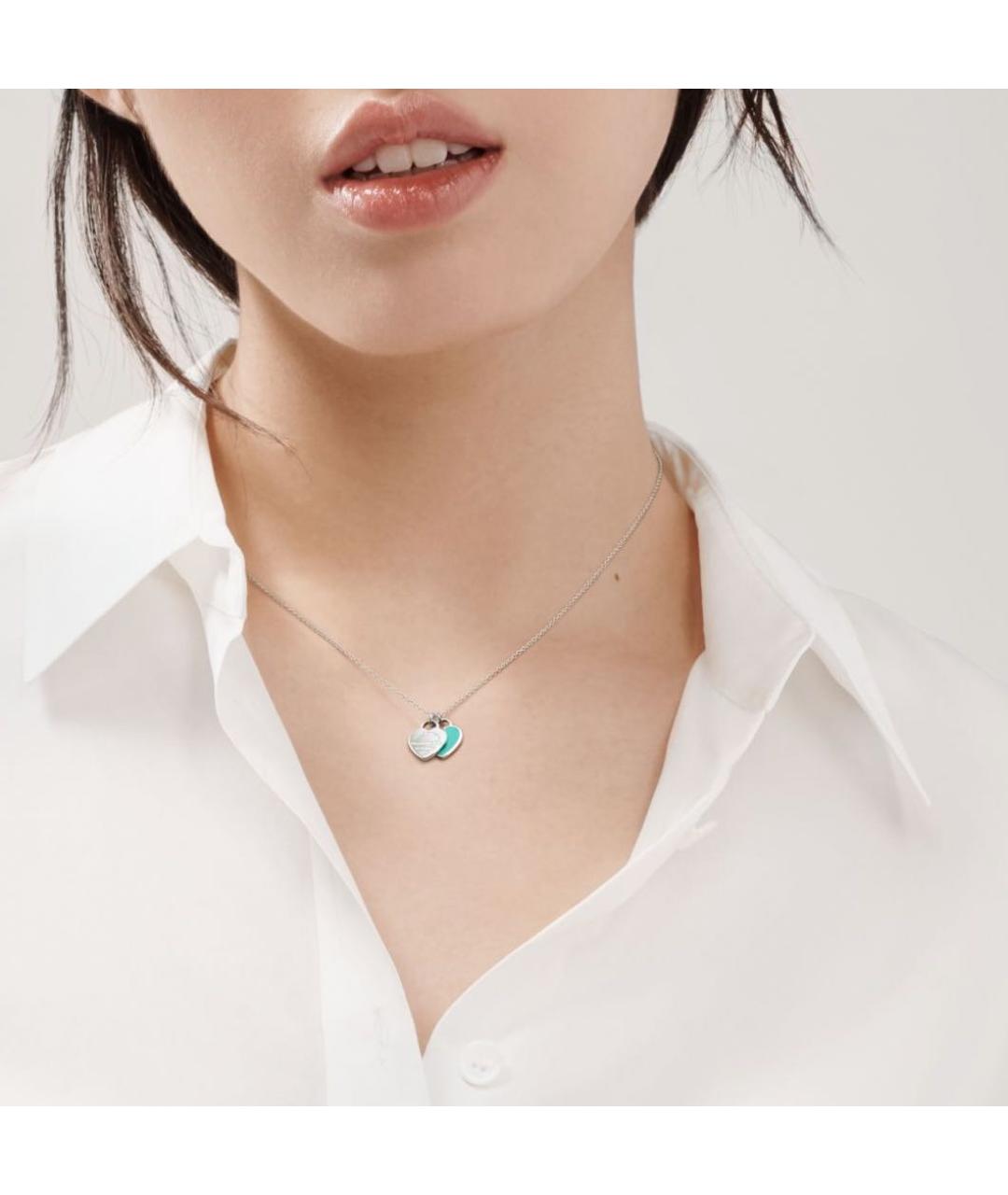 TIFFANY&CO Бирюзовое серебряное колье, фото 8