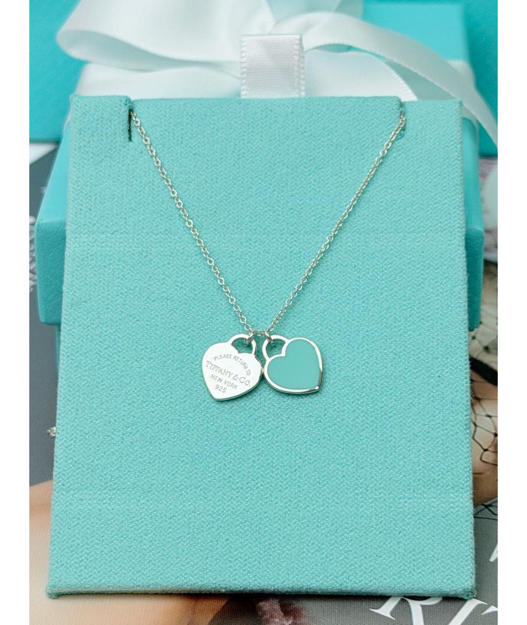 TIFFANY&CO Бирюзовое серебряное колье, фото 3