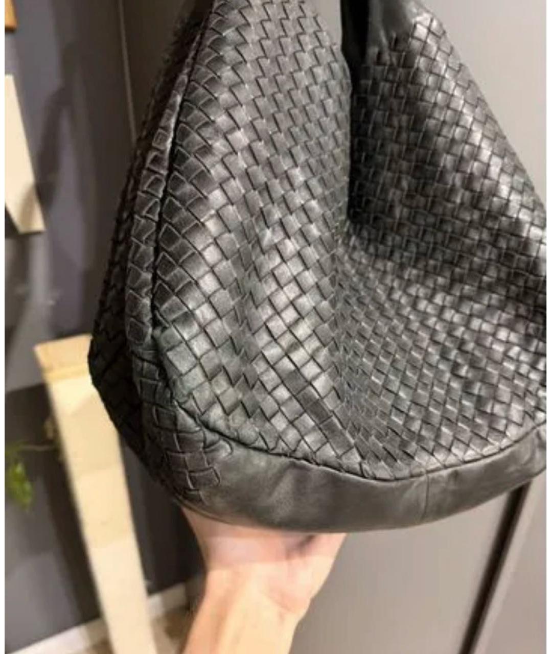 BOTTEGA VENETA Черная кожаная сумка тоут, фото 2