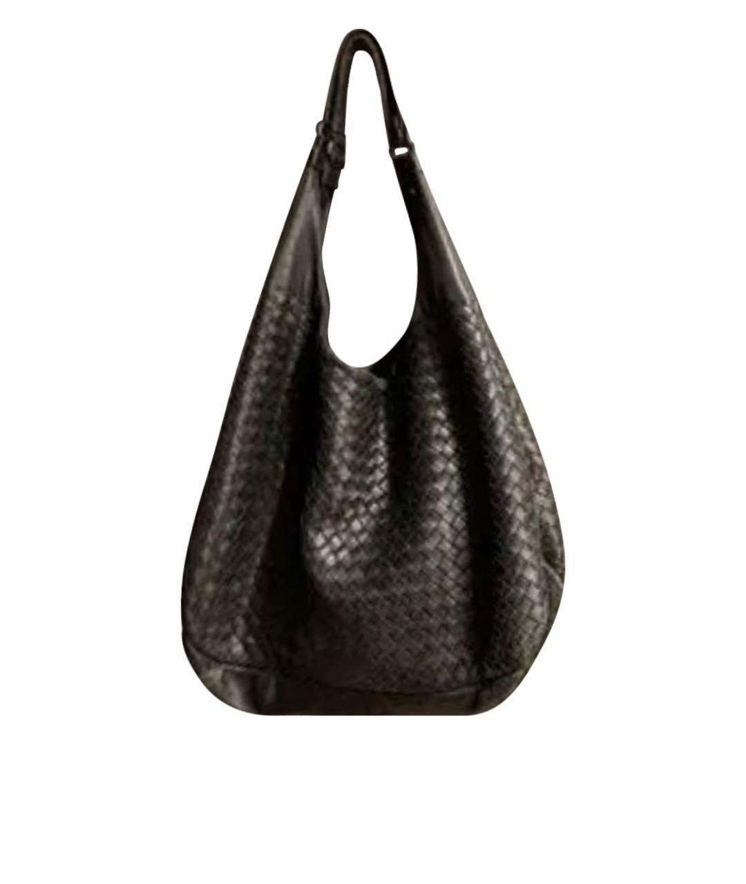 BOTTEGA VENETA Черная кожаная сумка тоут, фото 1