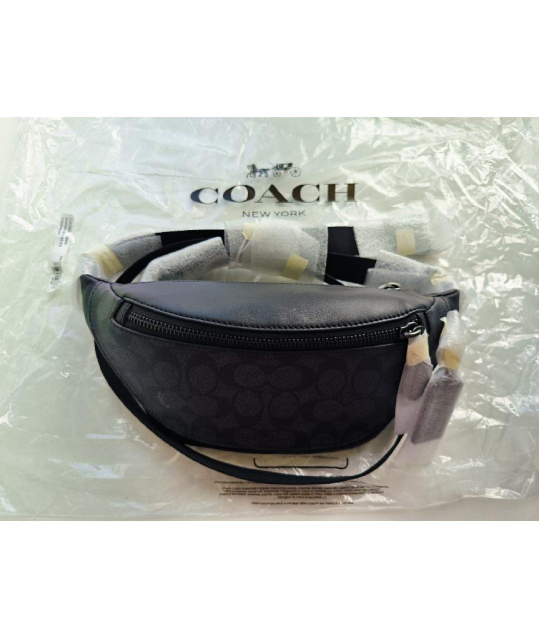 COACH Черная поясная сумка, фото 5