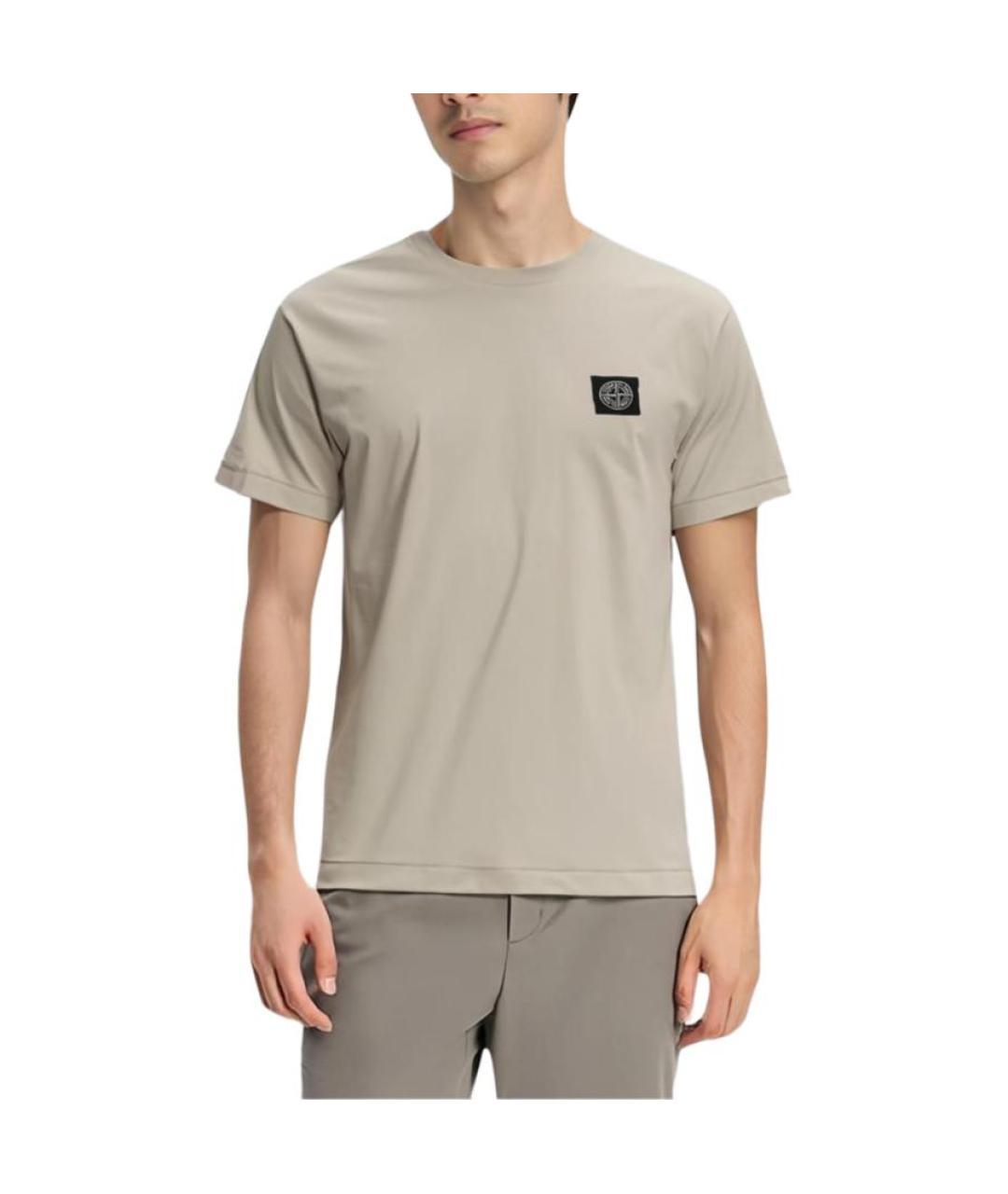 STONE ISLAND Хаки футболка, фото 3