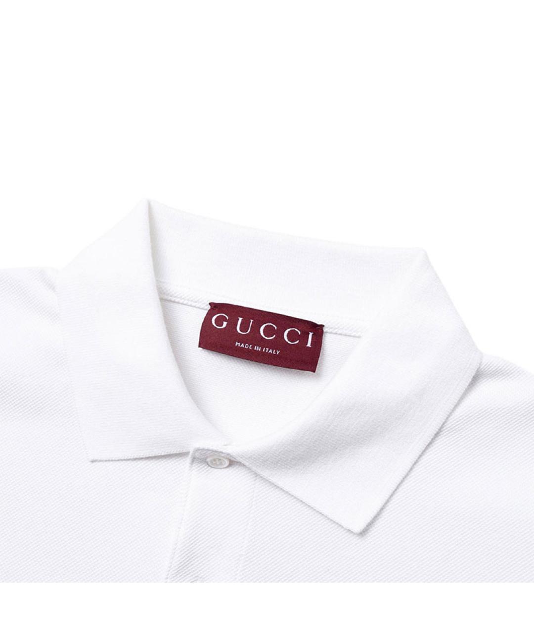 GUCCI Белое поло с коротким рукавом, фото 4
